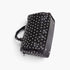 Beach Rose Co. black polyurethane bowling bag featuring sparkling rhinestone studs and sturdy carrying handles.