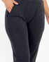 Beach Rose Co. black ribbed joggers with side pockets made from soft brushed stretch knit fabric