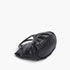 Beach Rose Co. black faux leather tote bag with stylish ruched detailing and sturdy handles on a white background