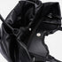 Beach Rose Co. black faux leather tote bag with stylish ruched detailing and a sturdy magnetic closure interior.