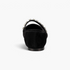 Beach Rose Co. black suede Mary Jane flats featuring a diamante-studded strap viewed from the back