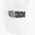 Beach Rose Co. black faux leather western belt featuring a large round engraved buckle and multi eyelet detailing.