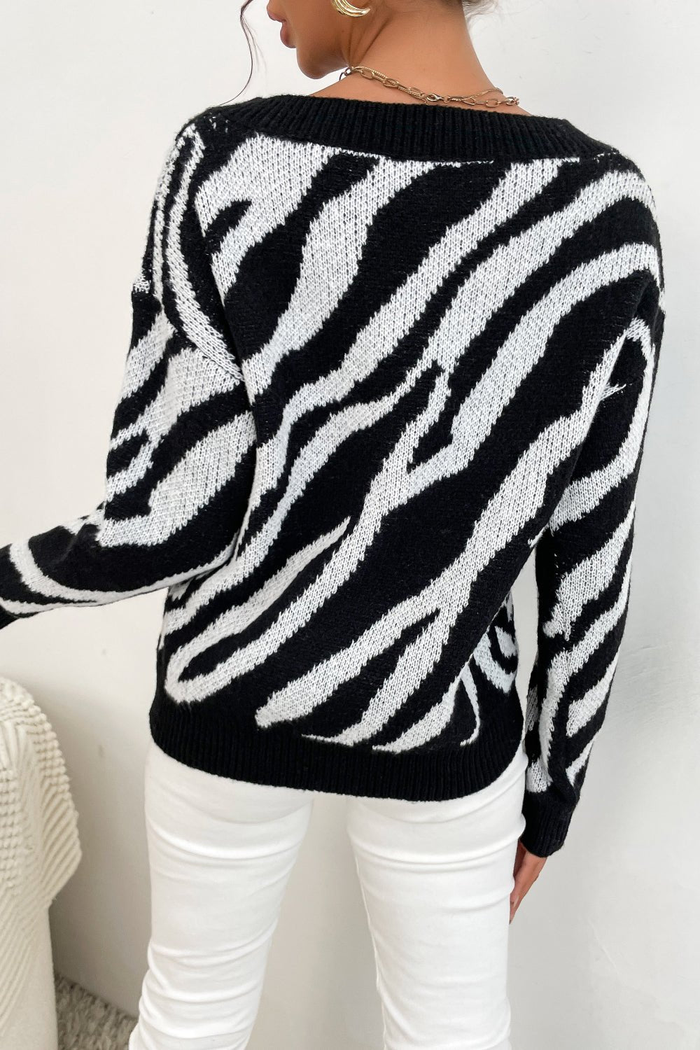 Beach Rose Co. - Black Zebra Print Sweater