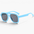 Beach Rose Co. light blue oversized square aviator sunglasses with a double bridge and wide polycarbonate temples.