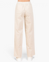 Beach Rose Co. bone corduroy wide-leg pants with an elasticized back waistband and patch pockets, back view.