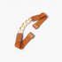 Beach Rose Co. brown elastic waist belt featuring an oversized gold curb-chain front and smooth PU snap-button tabs.
