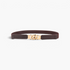Beach Rose Co. slim brown stretch waist belt with a gold-tone chunky chain-link buckle and PU leather panels.