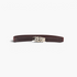Beach Rose Co. slim brown stretch waist belt featuring stitched PU panels and a metallic chain-link buckle.