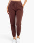 Beach Rose Co. brown French Terry jogger pants with an elastic waistband, drawstring, and tapered cuffs.
