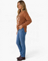 Beach Rose Co. brown gingerbread crewneck sweater with raised icing design, worn by a model with blue jeans.