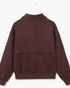 Beach Rose Co. dark brown long sleeve jacket with a collar and ribbed hem, back view.
