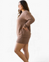 Beach Rose Co. plus size heathered brown lounge set with a relaxed crewneck sweatshirt and matching shorts