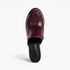 Beach Rose Co. burgundy croc-embossed leatherette platform mules with a closed almond toe and block heel.