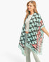 Beach Rose Co. lightweight kimono featuring a butterfly wing print with ombre tones and geometric patterns.