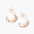 Beach Rose Co. Under the Sea clam earrings featuring white and brown shells with gold starfish accents.