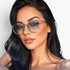 Beach Rose Co. round full-rim sunglasses with clear polycarbonate frames and gradient lenses worn by a woman.