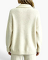 Beach Rose Co. cream textured knit sweater with a ribbed collar and relaxed fit, shown from the back.