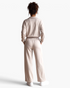Beach Rose Co. cream two-piece set featuring a collared pullover and wide-leg pants, back view.