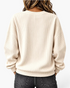 Beach Rose Co. cream ribbed quarter-zip pullover with dropped shoulders and banded hem viewed from the back