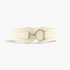 Beach Rose Co. cream wide stretch waist belt with contoured PU panels and a silver-tone ring buckle lobster clasp.