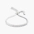 Beach Rose Co. tennis bracelet featuring a row of clear square-cut cubic gemstones and an adjustable slider closure.