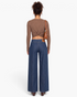 Beach Rose Co. dark wash wide-leg jeans featuring a high-rise fit and clean back view with shaping darts.