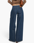 Beach Rose Co. dark wash wide-leg jeans with a high-rise waist and shaping darts, viewed from the back.