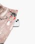 Beach Rose Co. taupe pajama pants with festive dinosaur, snowman, and tree print, featuring an elastic waistband.
