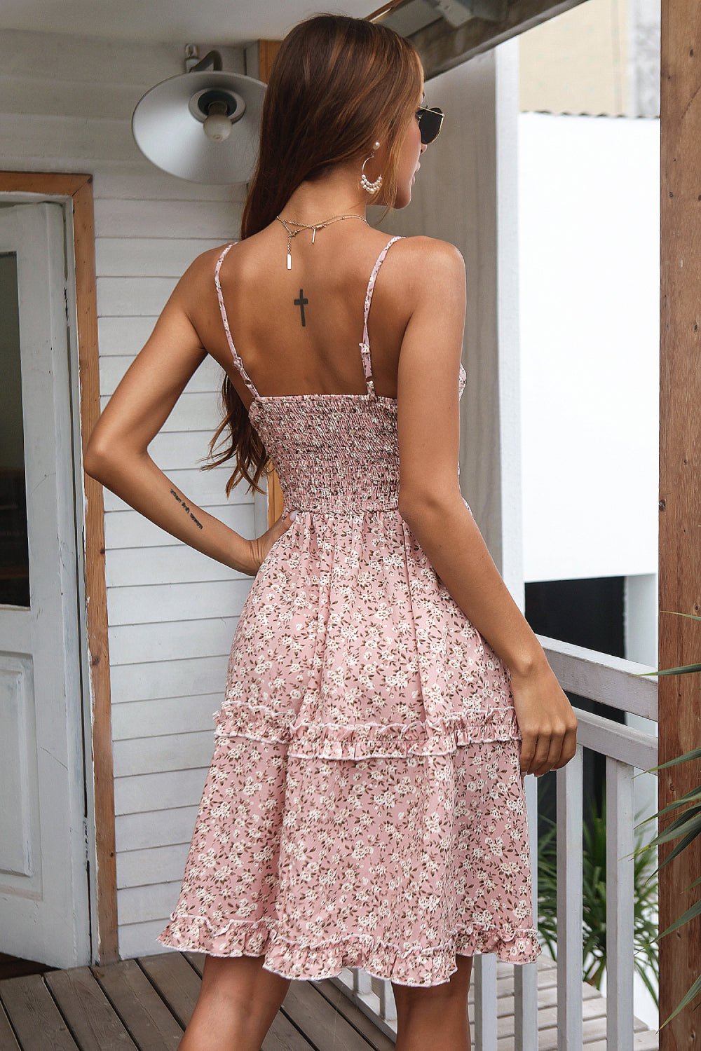 Beach Rose Co. - Ditsy Floral Tie Front Mini Sun Dress