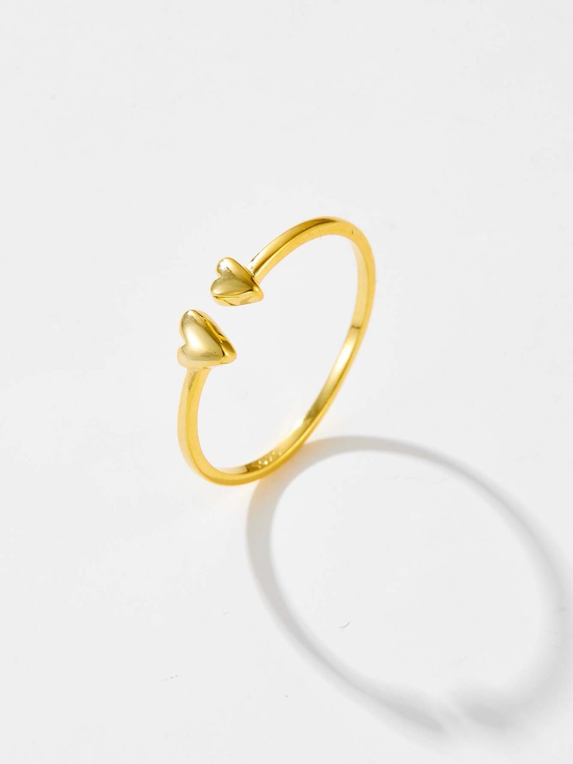 Beach Rose Co. - Double Hearts Skinny Band Open Ring