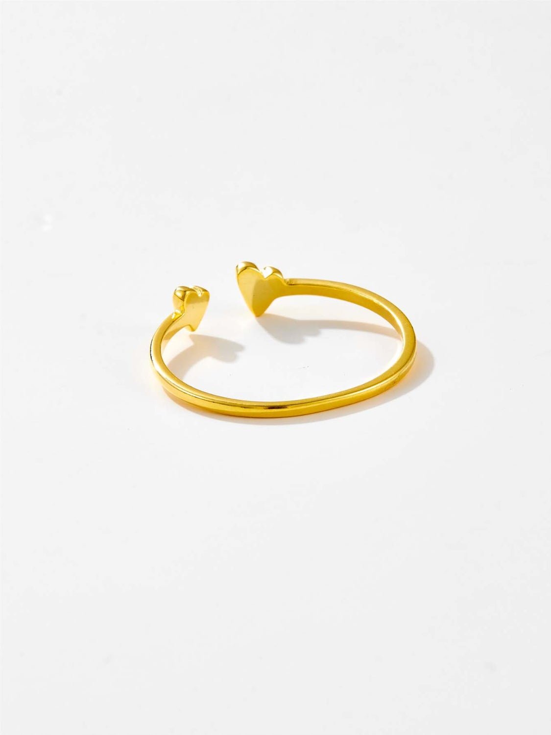 Beach Rose Co. - Double Hearts Skinny Band Open Ring