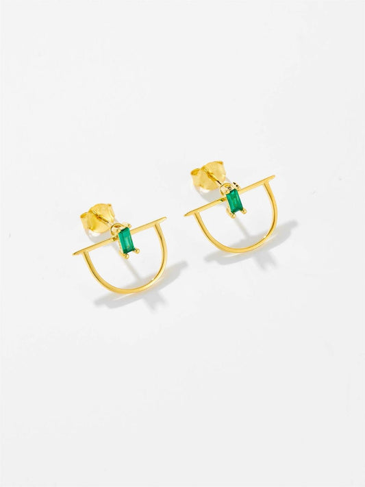 Beach Rose Co. - Emerald Zircon Cutout Earrings