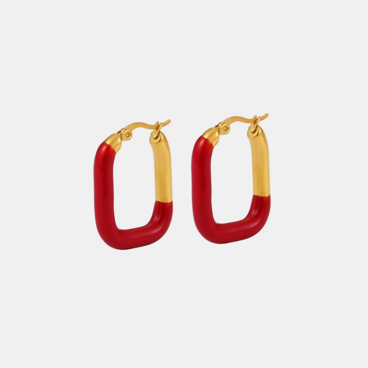 Beach Rose Co. - Enamel Rectangular Hoop Earrings