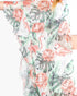 Beach Rose Co. ruffle-lined open-front cover-up featuring a vibrant tropical flamingo and floral print on polyester.