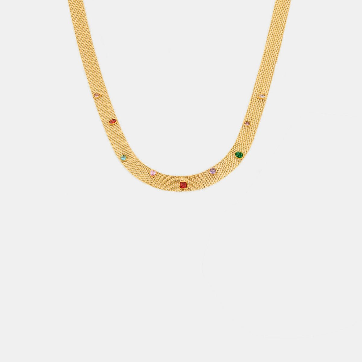 Beach Rose Co. - Flat Mesh Zircon Necklace