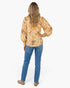 Cream & Brown Floral Paisley Tie-Neck Blouse