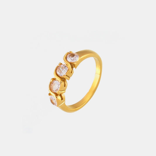 Beach Rose Co. - Four Stone Inlaid Zircon Ring