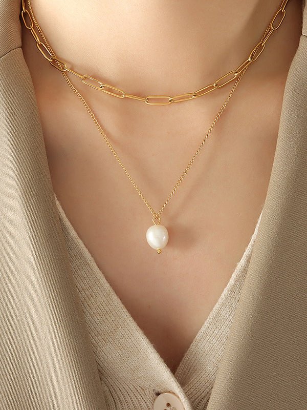 Beach Rose Co. - Freshwater Pearl Double - Layered Necklace