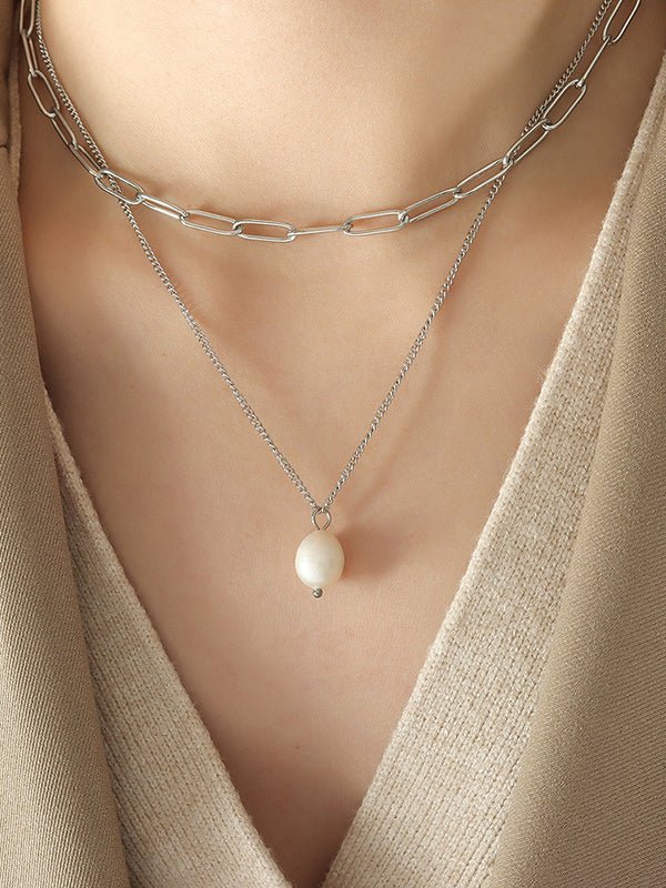 Beach Rose Co. - Freshwater Pearl Double - Layered Necklace