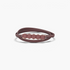 Beach Rose Co. skinny metal waist belt featuring a geometric hexagon buckle and a dark red ribbed stretch band.