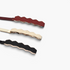 Beach Rose Co. skinny metal waist belts in burgundy, gold, and black with geometric hexagon buckles and ribbed bands.