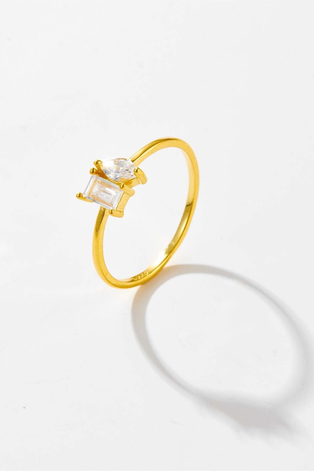 Beach Rose Co. - Geometric Zircon Skinny Band Ring