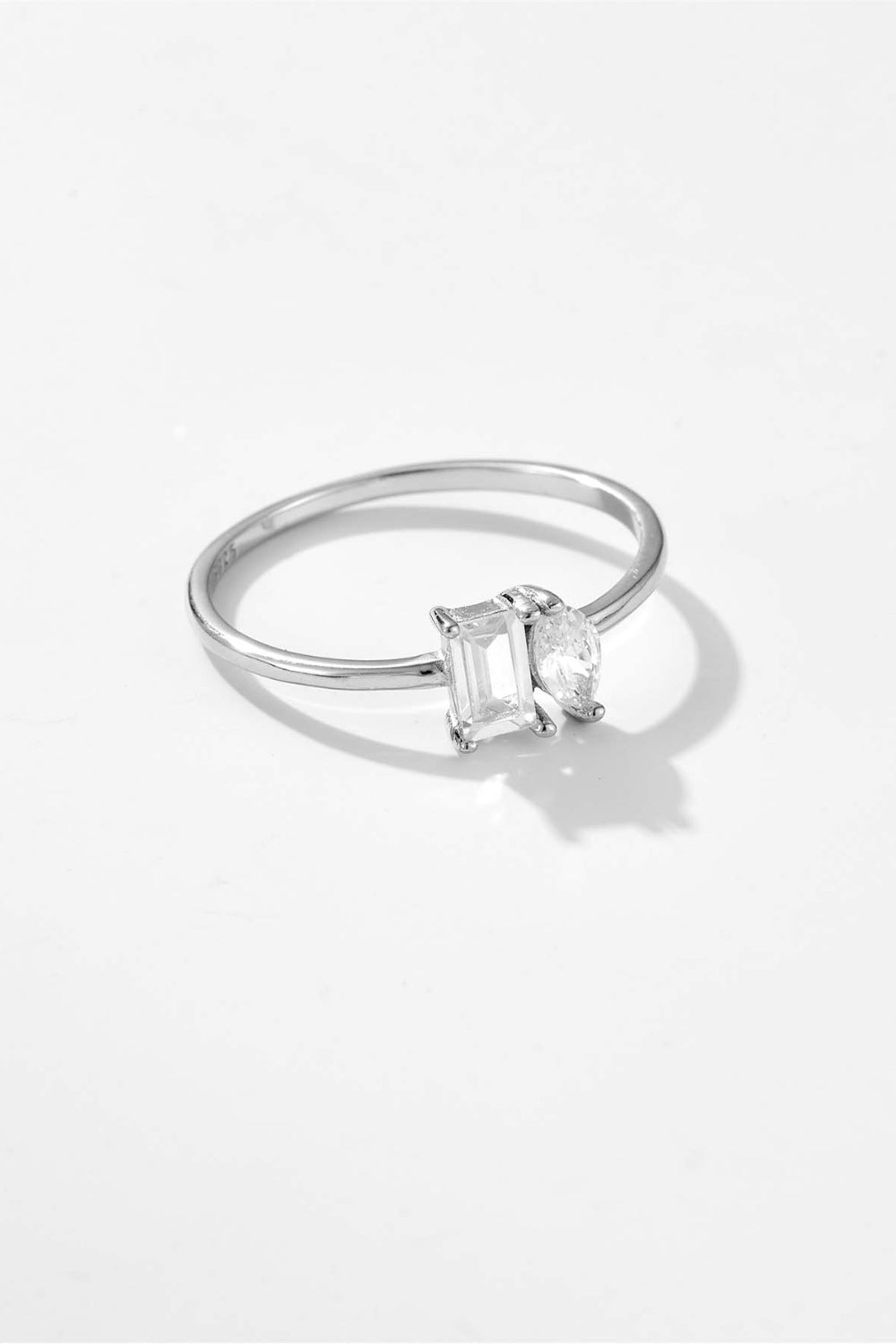 Beach Rose Co. - Geometric Zircon Skinny Band Ring