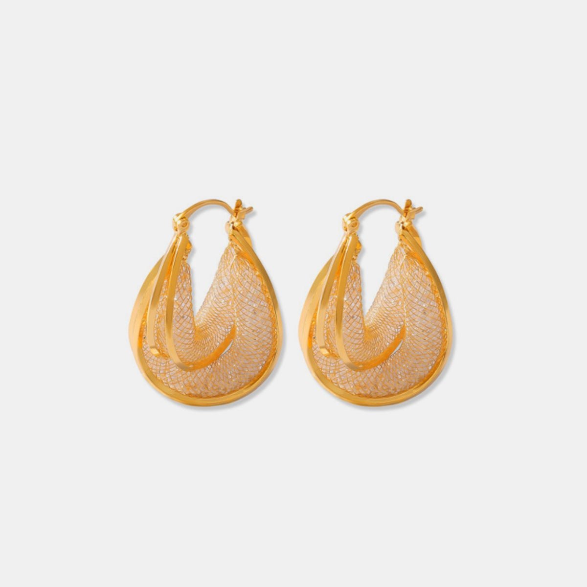 Beach Rose Co. - Glass Stone U - Shape Hoop Earrings