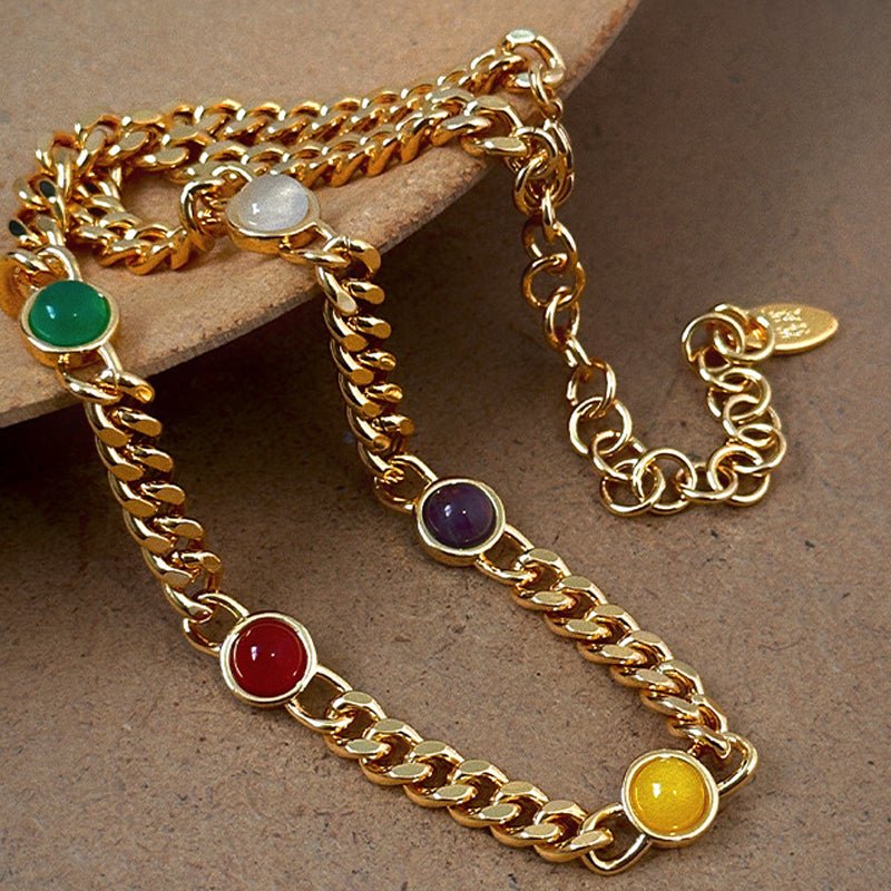 Beach Rose Co. - Gold Agate Chain Necklace