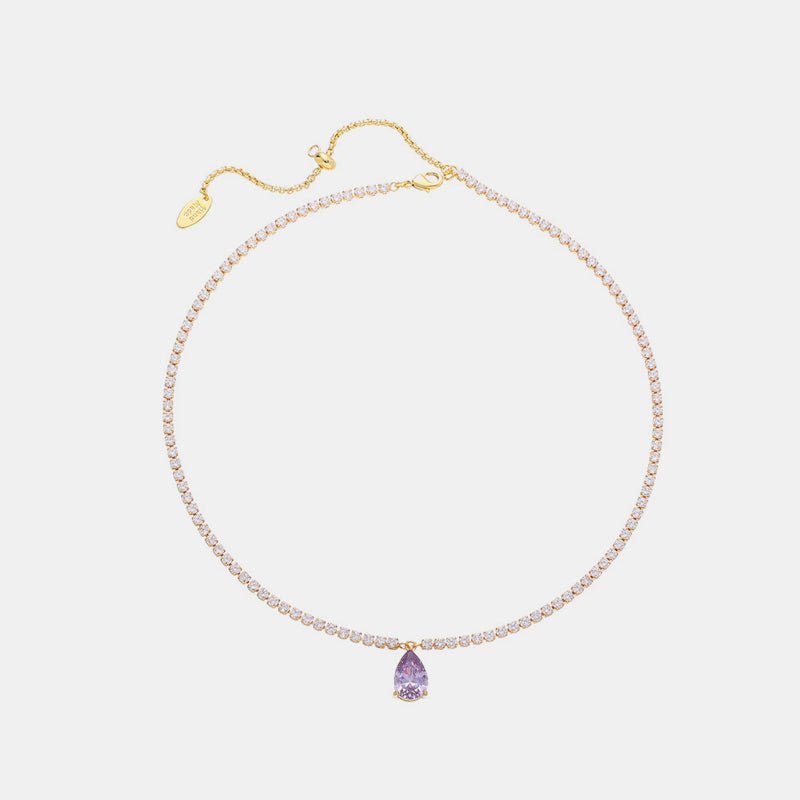 Beach Rose Co. - Gold Amethyst Zircon Necklace