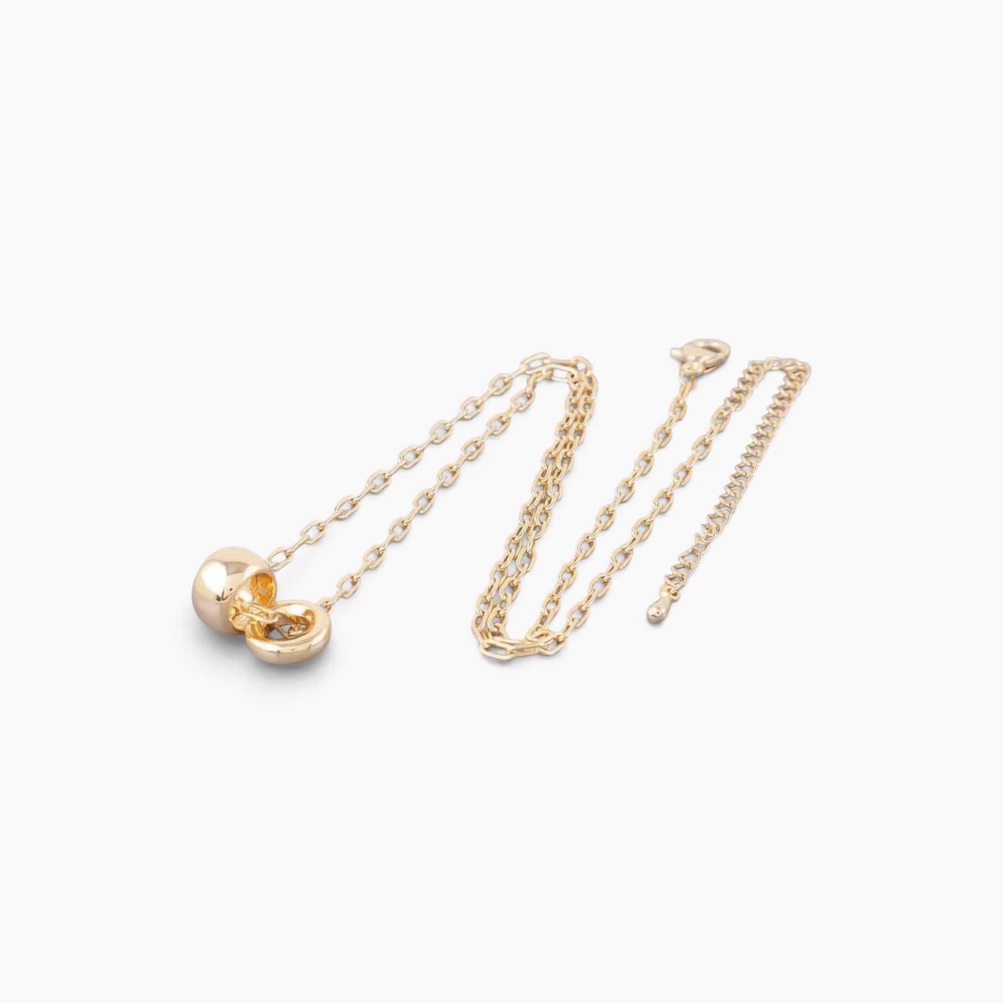 Beach Rose Co. gold chain necklace featuring a delicate ball charm on a 16-inch link chain against a white background.