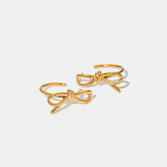 Beach Rose Co. - Gold Bow C - Hoop Earrings