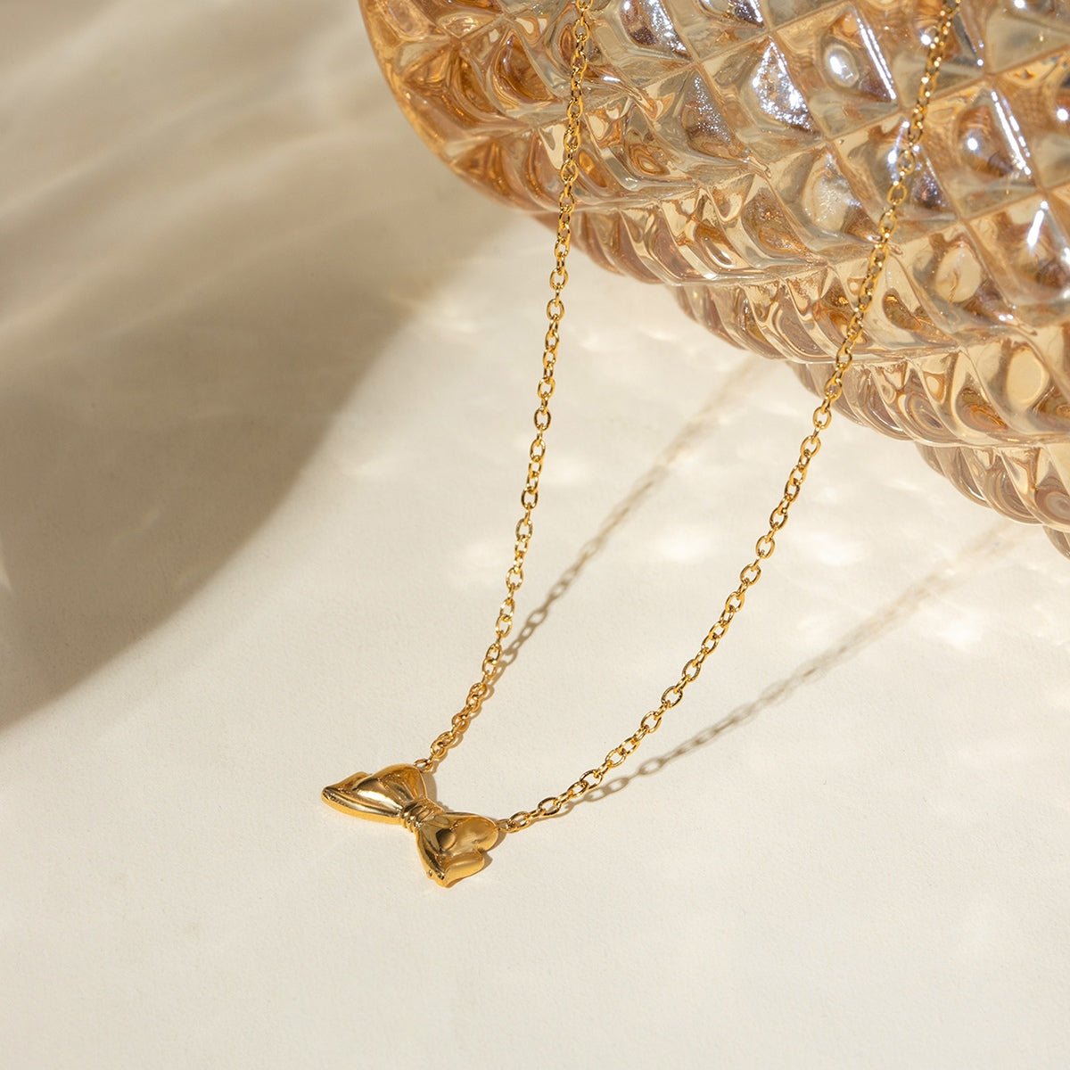 Beach Rose Co. - Gold Bow Pendant Necklace