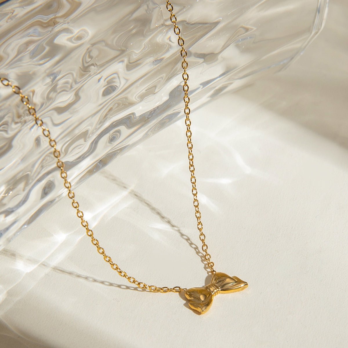 Beach Rose Co. - Gold Bow Pendant Necklace